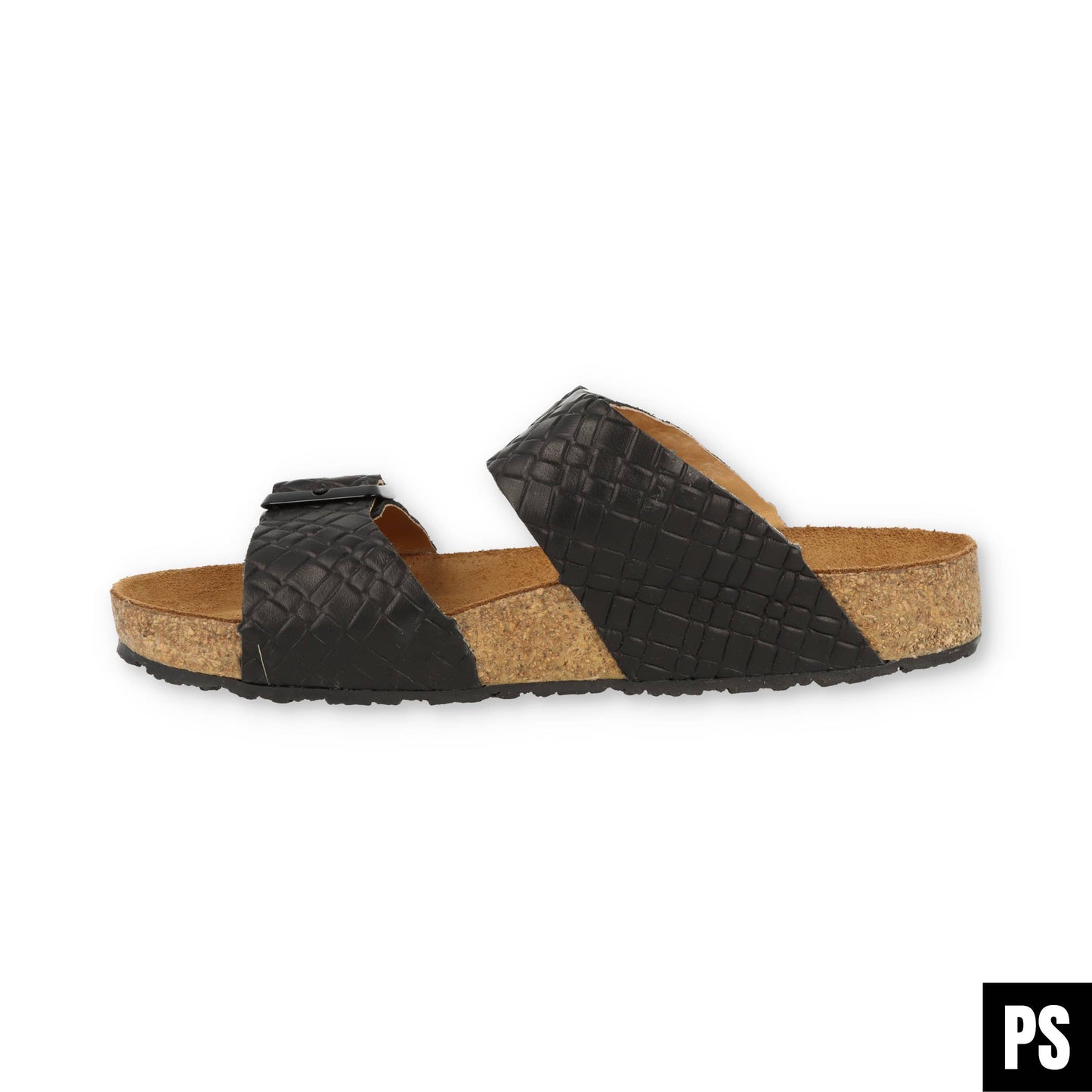 Haflinger Andrea Bio Pantolette schwarz intreccio Kork Fussbett
