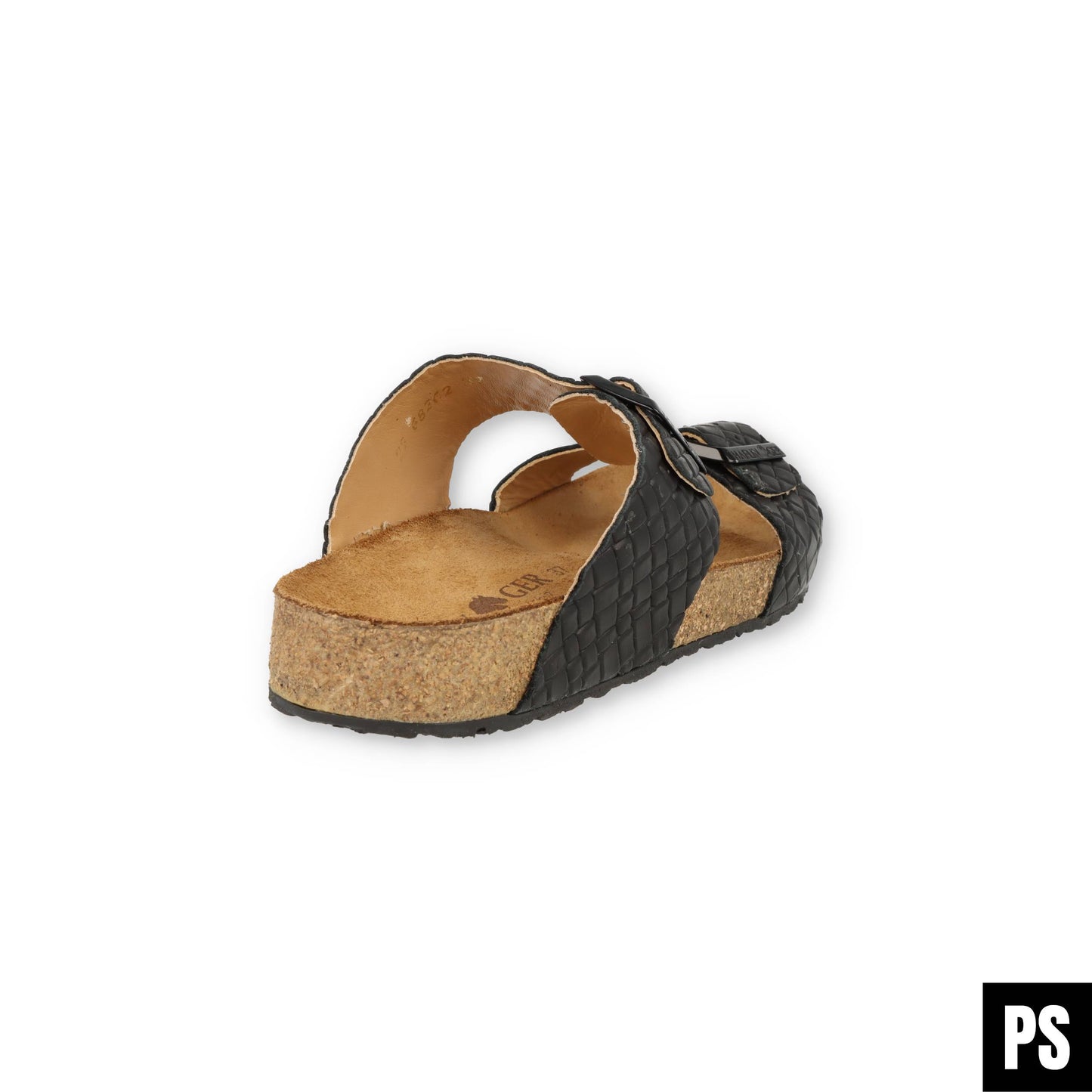 Haflinger Andrea Bio Pantolette schwarz intreccio Kork Fussbett