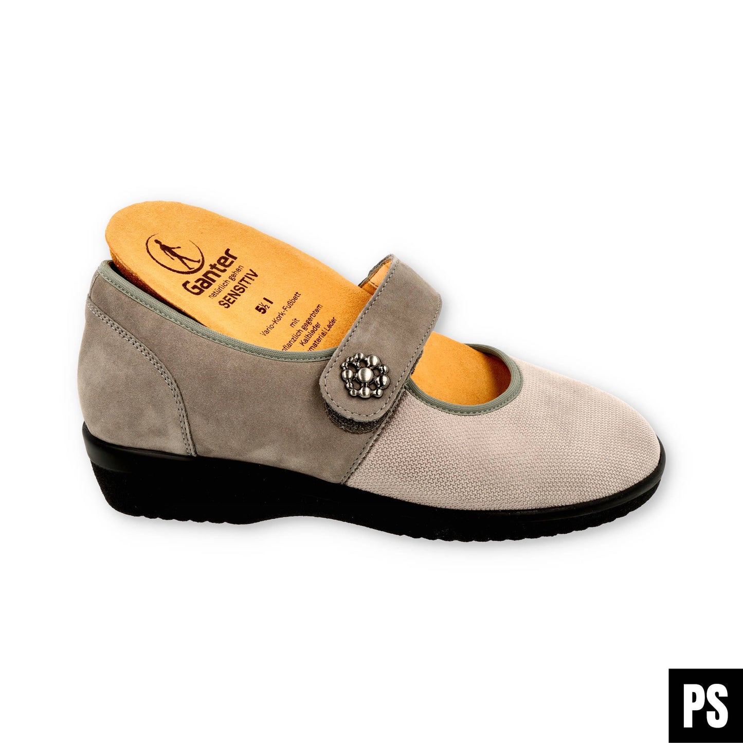 Ganter Damenschuh Sensitiv Stretch Ballerina graphit Inge