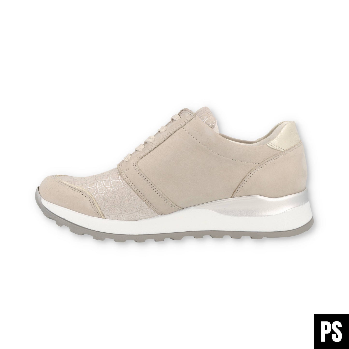 Waldläufer Hirokko Stretch Stein Silber Damen Halbschuh OrthoTritt