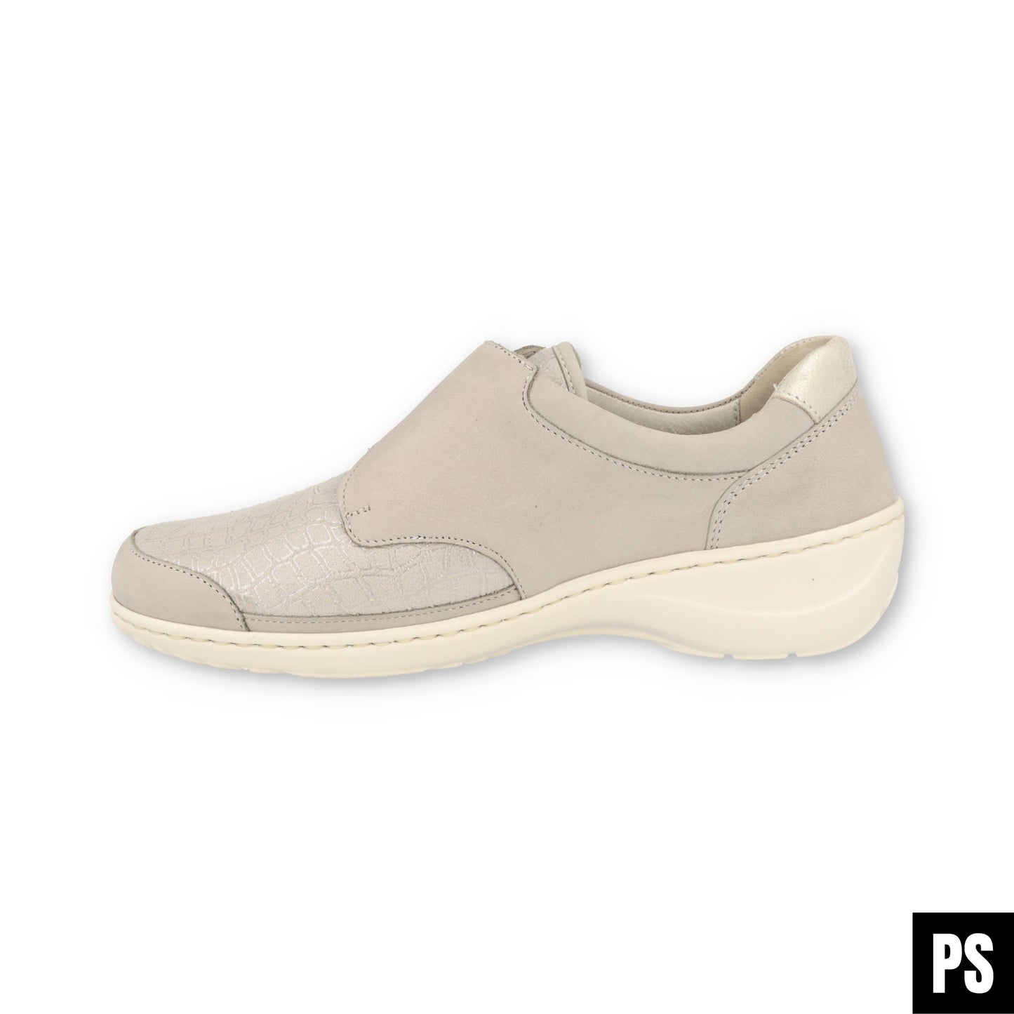 Waldläufer Kya Stretch Stein Silber OrthoTritt Damen Halbschuh