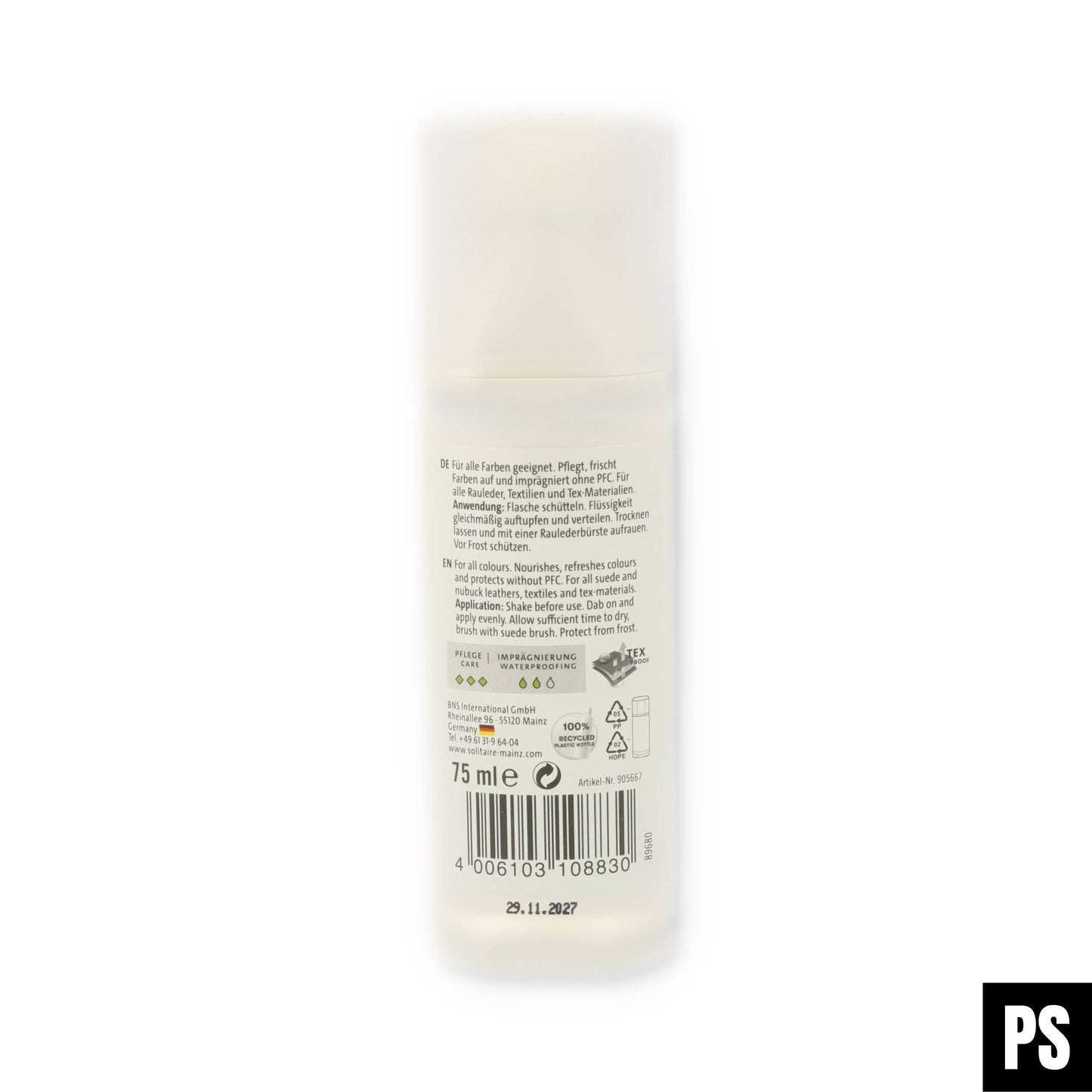 SOLITAIRE Suede Nubuk Care Rauhleder Pflege 75ml PFC free