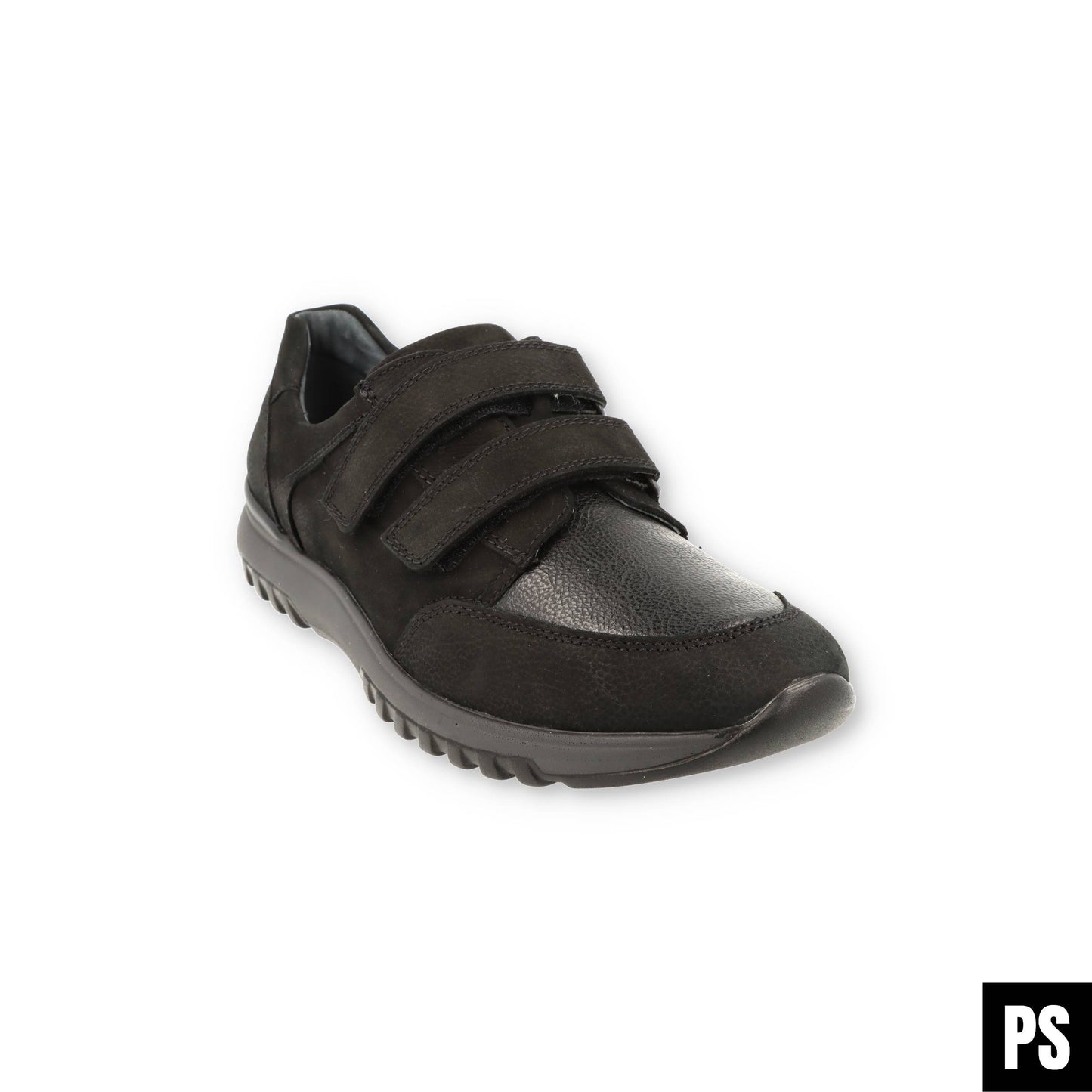 Waldläufer Klaas schwarz Stretch Herrenschuh Klettverschluss Weite K
