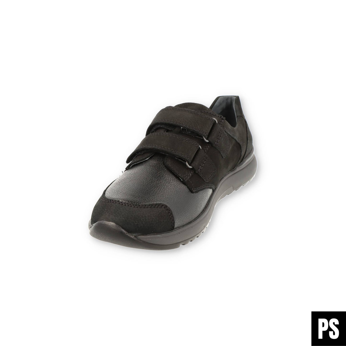 Waldläufer Klaas schwarz Stretch Herrenschuh Klettverschluss Weite K
