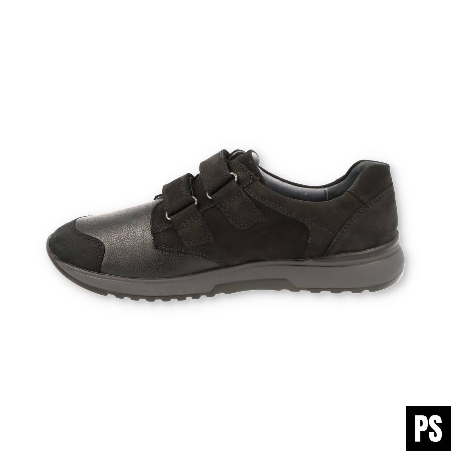 Waldläufer Klaas schwarz Stretch Herrenschuh Klettverschluss Weite K