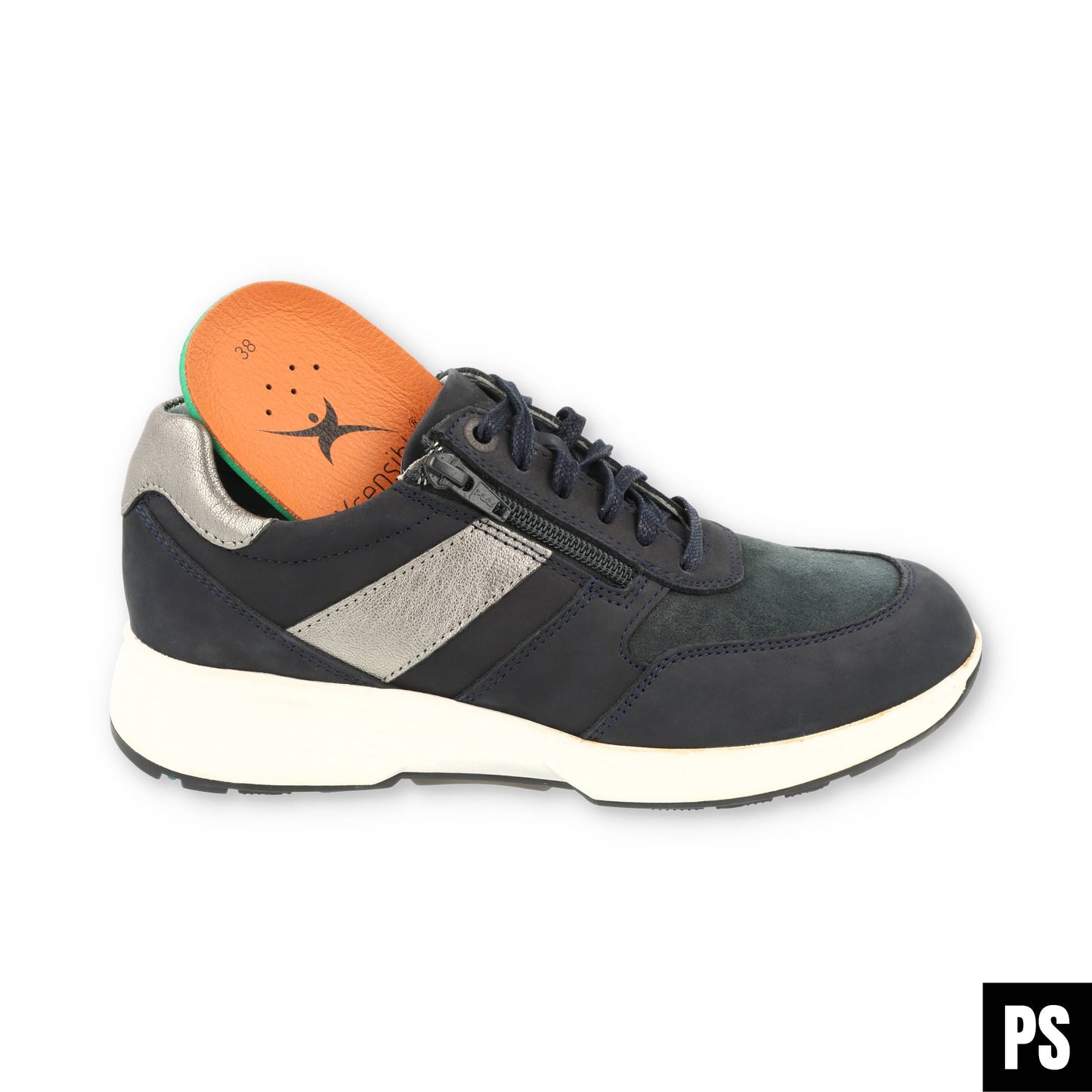 Xsensible Tokio navy blau Weite H Damenschuh Gesunder Rücken Schuh