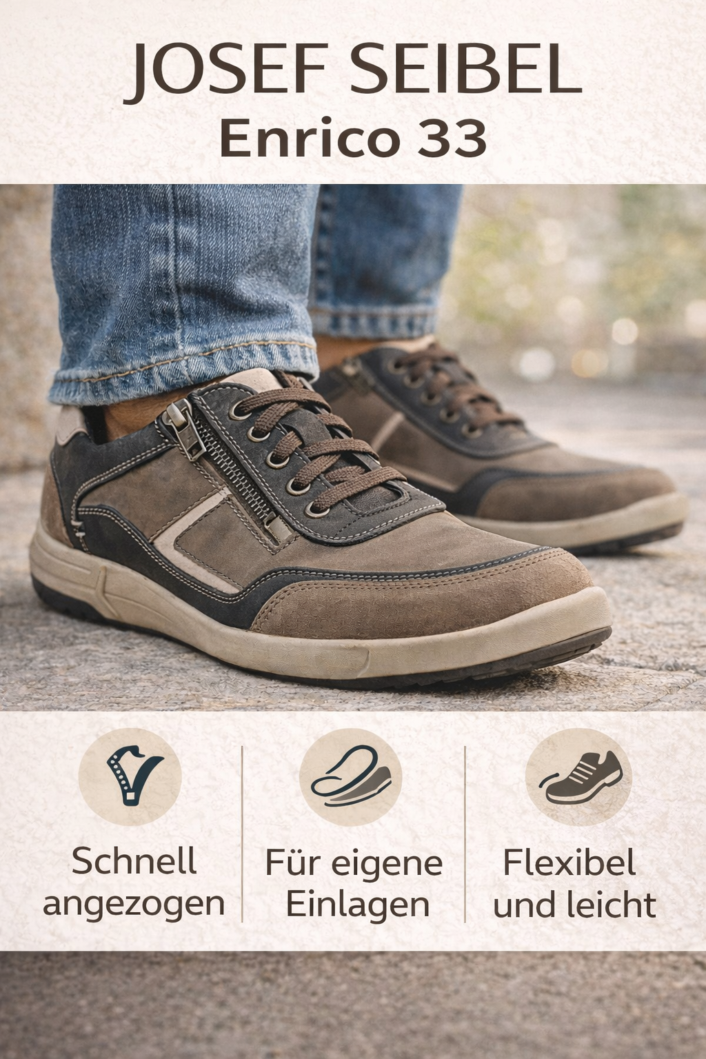 SNEAKER REISSVERSCHLUSS - Enrico 33