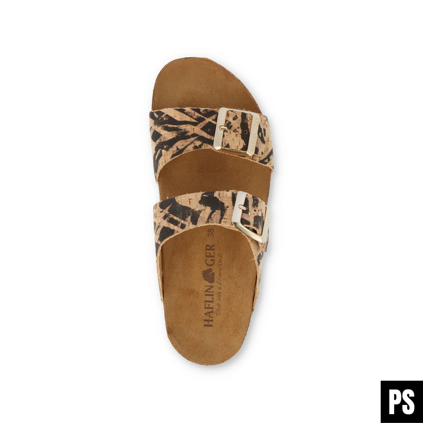 Haflinger Andrea Bio Pantolette corkmulti zebra Kork Fussbett