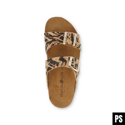 Haflinger Andrea Bio Pantolette corkmulti zebra Kork Fussbett