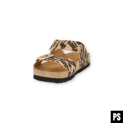 Haflinger Andrea Bio Pantolette corkmulti zebra Kork Fussbett
