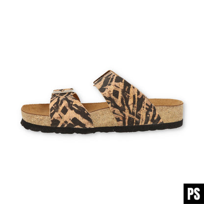 Haflinger Andrea Bio Pantolette corkmulti zebra Kork Fussbett