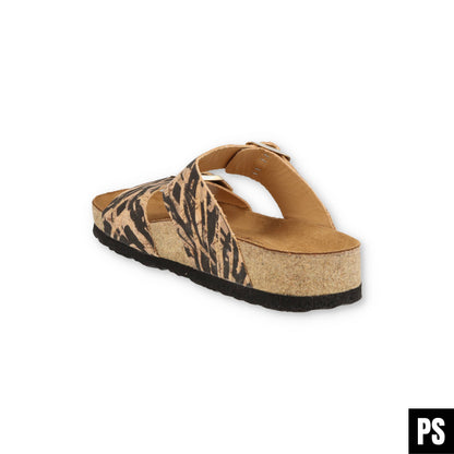Haflinger Andrea Bio Pantolette corkmulti zebra Kork Fussbett