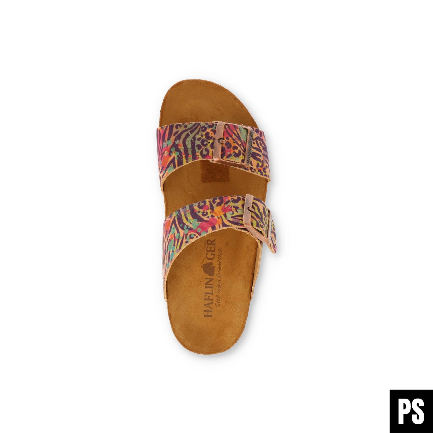Haflinger Andrea Bio Pantolette Corkmulti Jungle Kork Fussbett