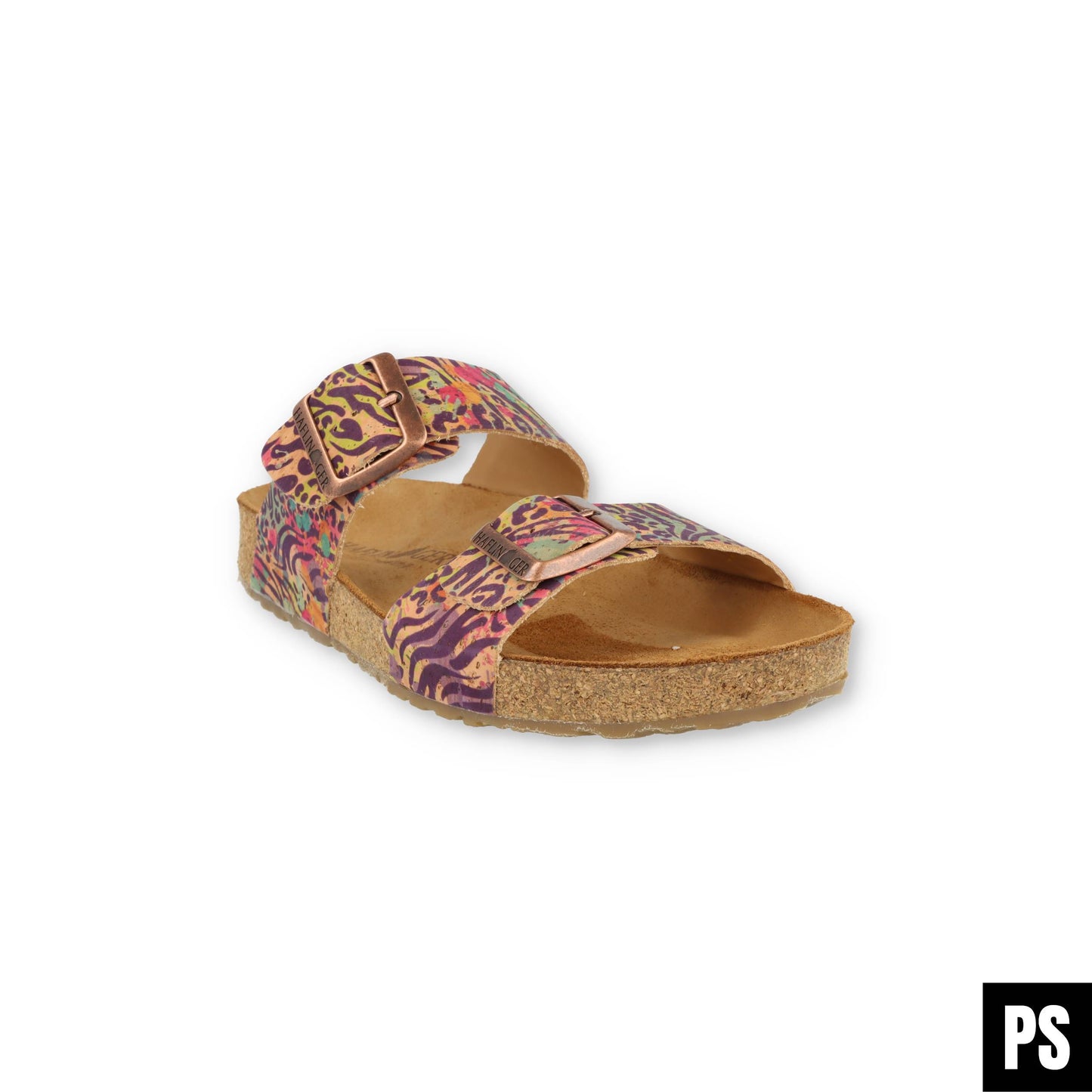 Haflinger Andrea Bio Pantolette Corkmulti Jungle Kork Fussbett