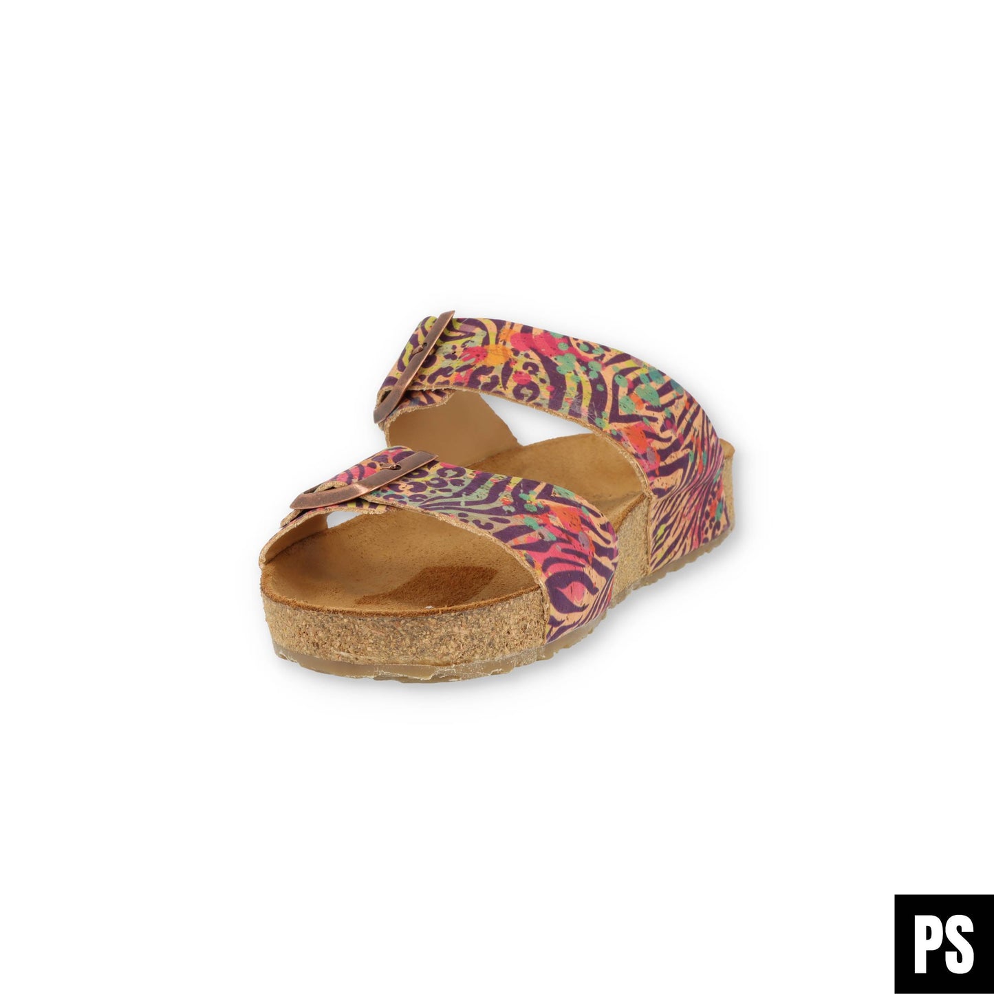 Haflinger Andrea Bio Pantolette Corkmulti Jungle Kork Fussbett