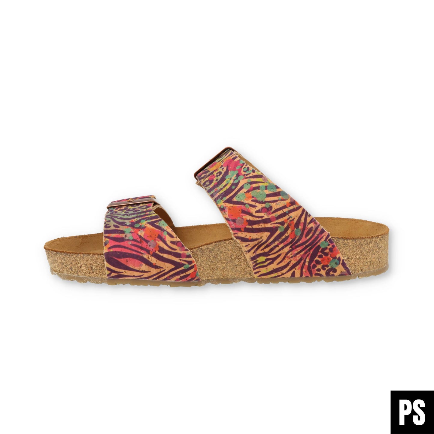 Haflinger Andrea Bio Pantolette Corkmulti Jungle Kork Fussbett