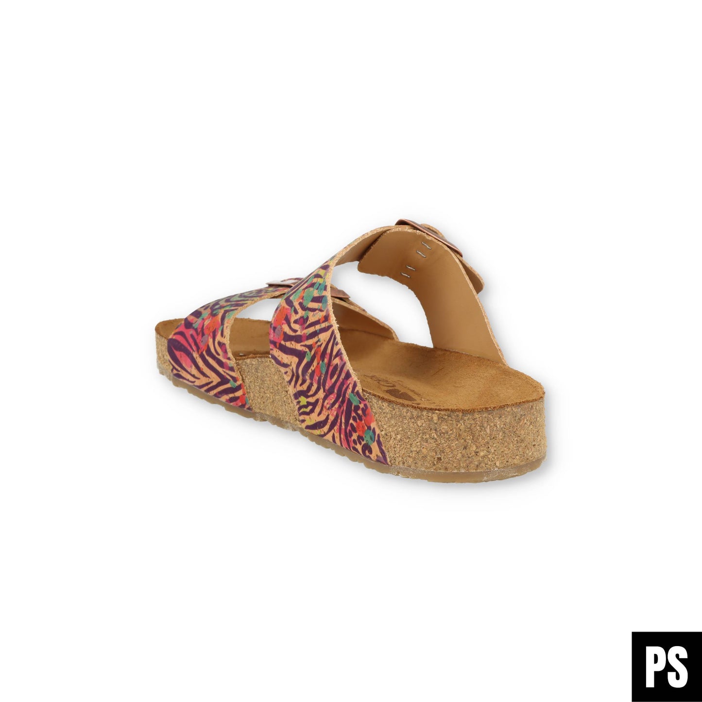 Haflinger Andrea Bio Pantolette Corkmulti Jungle Kork Fussbett