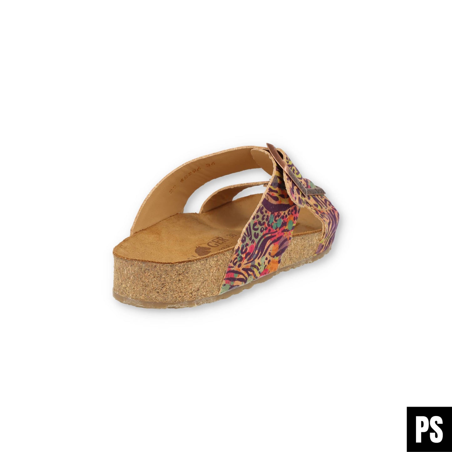 Haflinger Andrea Bio Pantolette Corkmulti Jungle Kork Fussbett