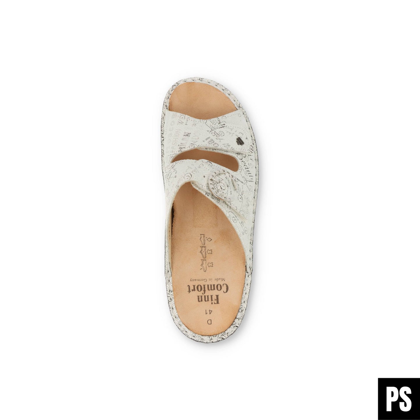 Finn Comfort Mumbai Bianco Damen Pantolette Hausschuh Wechselfußbett