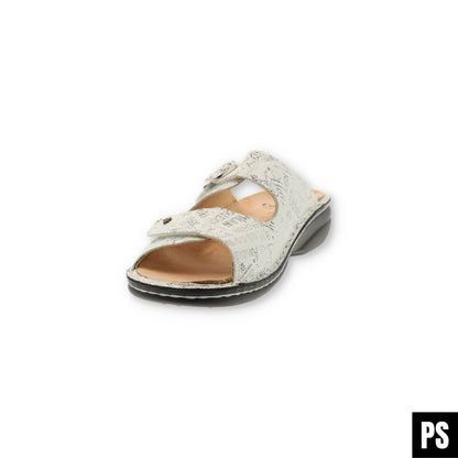 Finn Comfort Mumbai Bianco Damen Pantolette Hausschuh Wechselfußbett