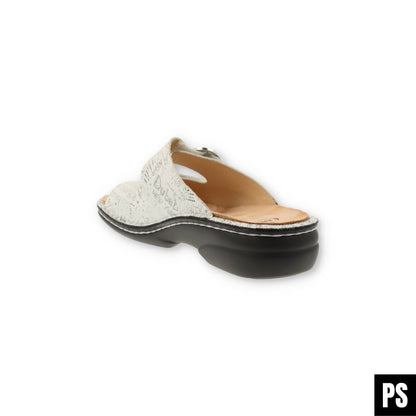 Finn Comfort Mumbai Bianco Damen Pantolette Hausschuh Wechselfußbett