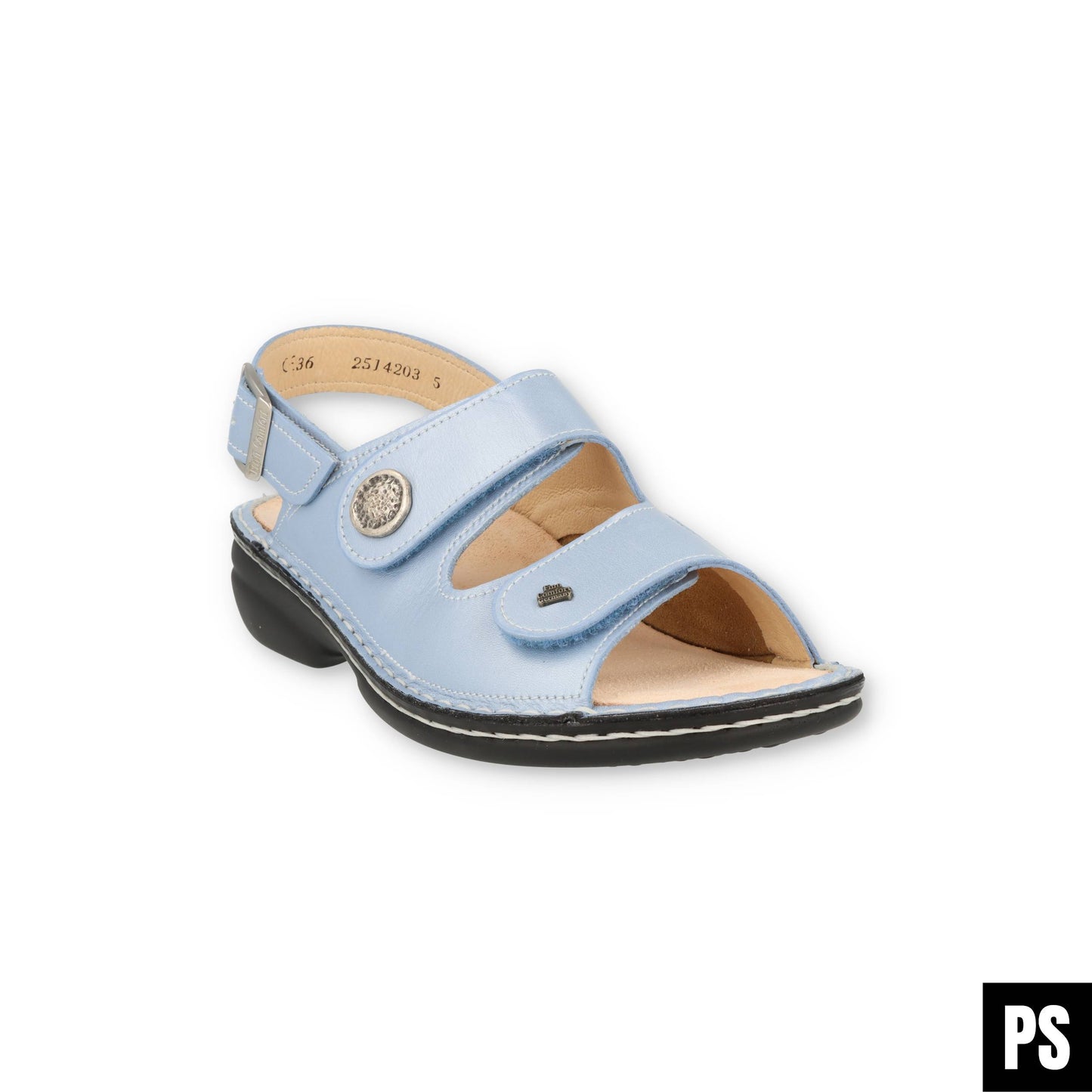 Finn Comfort Isera Stretchcamo Sky Damen Sandalette Hausschuh