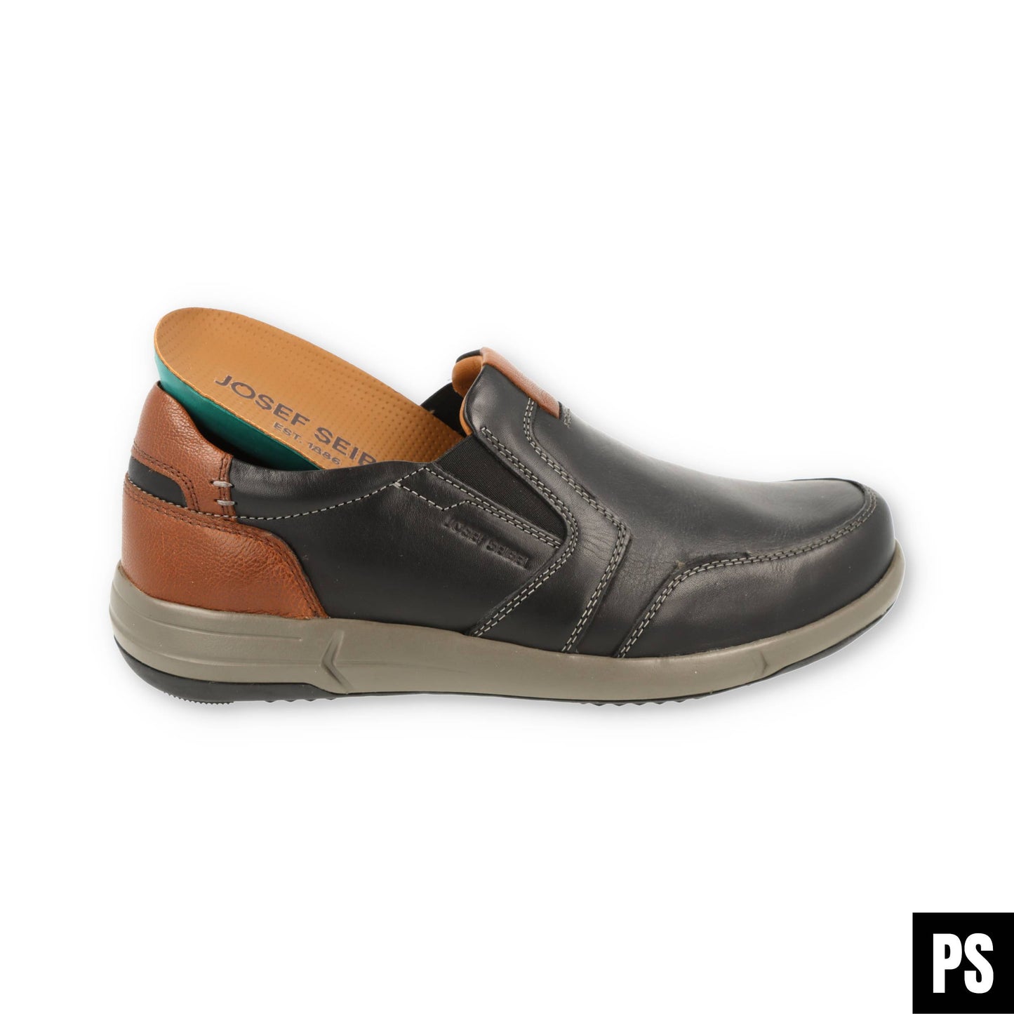 Josef Seibel Enrico 18 schwarz-kombi Herrenschuh Slipper