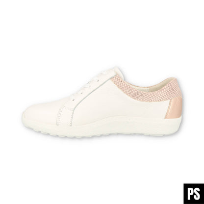 Waldläufer K-Ira Hirschleder Sila Weiss Skin Rosegold Damen Halbschuh