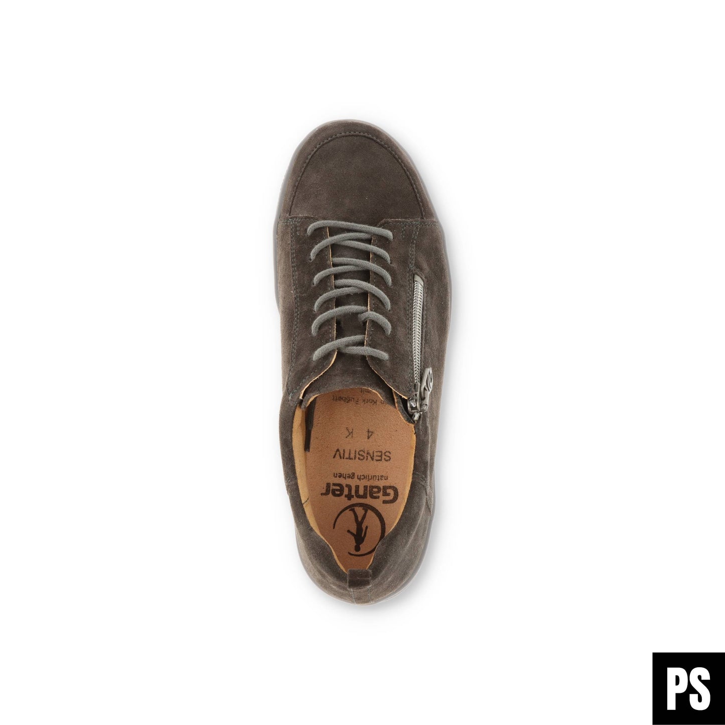 Ganter Sensitive Klara Anthrazit Velour Damenschuh