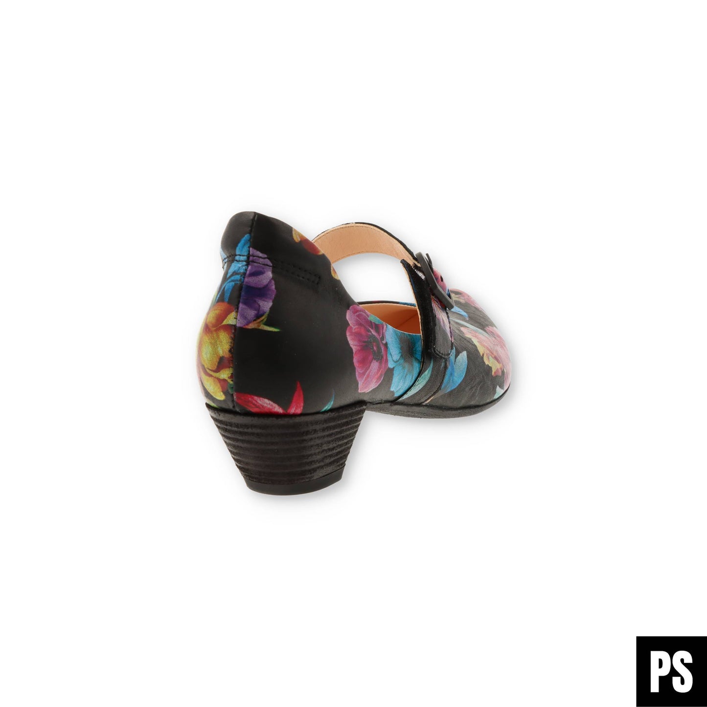 Think! Aida schwarz flower Damenschuh Weite F1/2 Pumps Ballerina