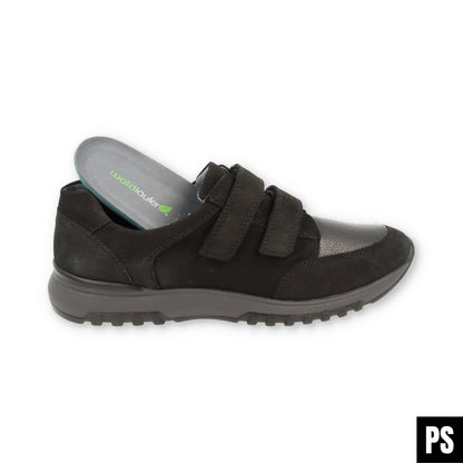 Waldläufer Klaas schwarz Stretch Herrenschuh Klettverschluss Weite K