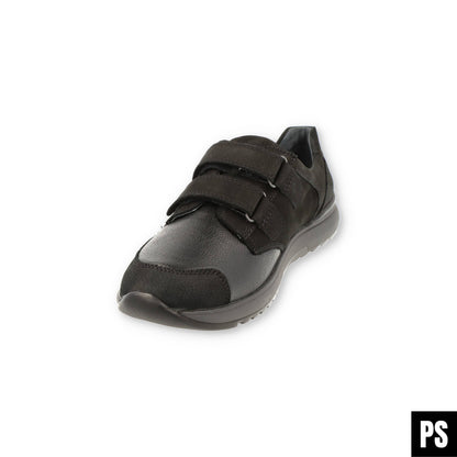 Waldläufer Klaas schwarz Stretch Herrenschuh Klettverschluss Weite K
