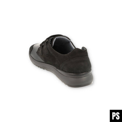 Waldläufer Klaas schwarz Stretch Herrenschuh Klettverschluss Weite K