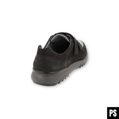 Waldläufer Klaas schwarz Stretch Herrenschuh Klettverschluss Weite K