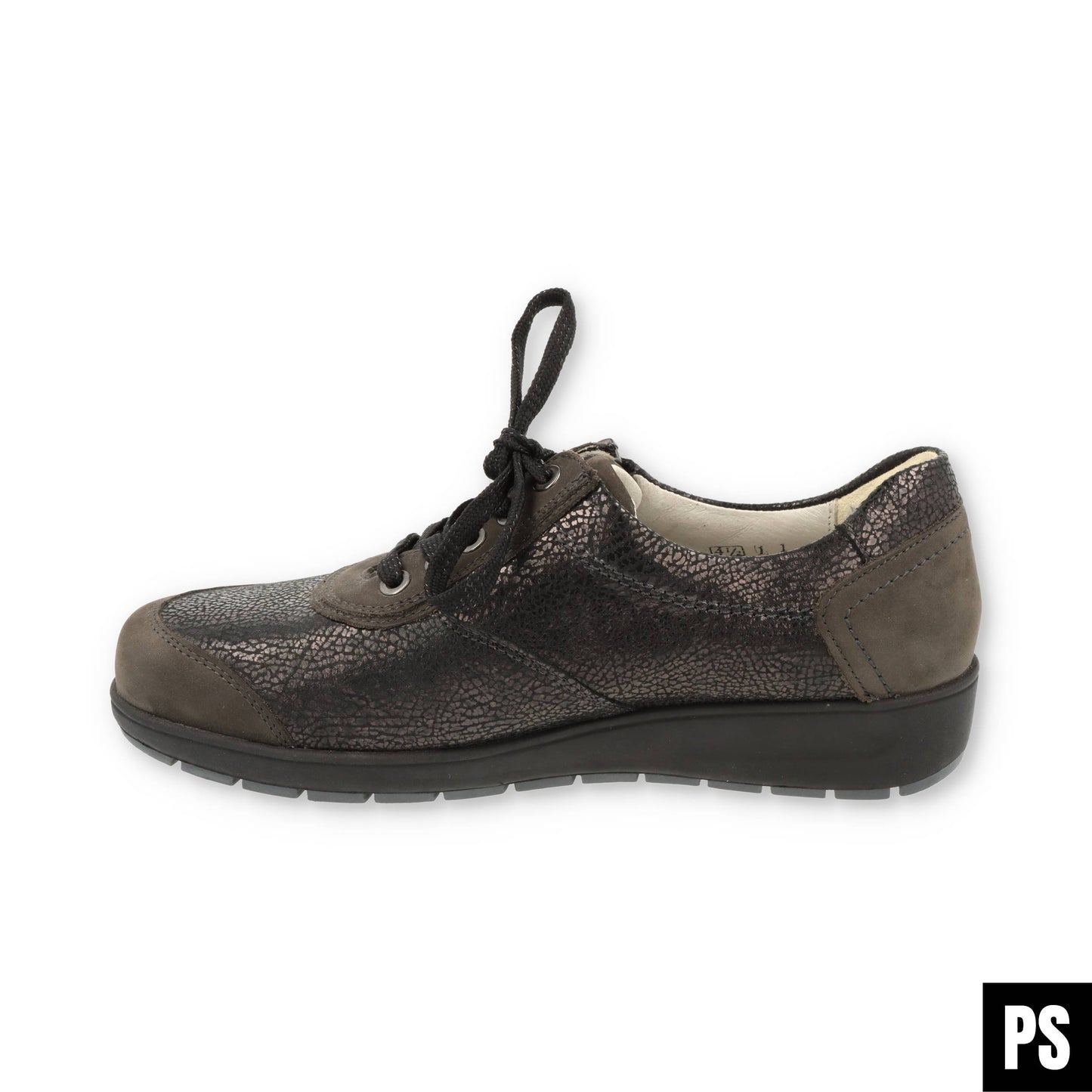 Waldläufer Mimi Olive schwarz Damenhalbschuh Schnürung+Reißverschluss