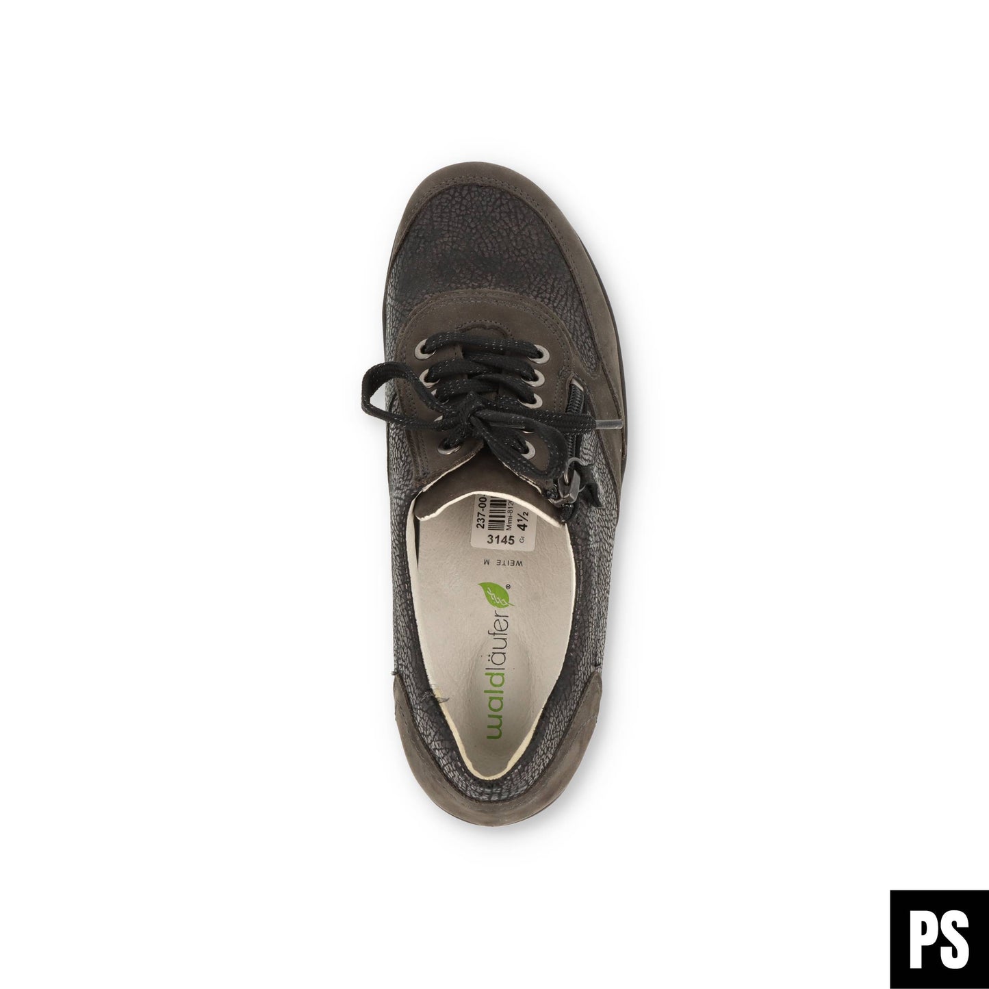 Waldläufer Mimi Olive schwarz Damenhalbschuh Schnürung+Reißverschluss
