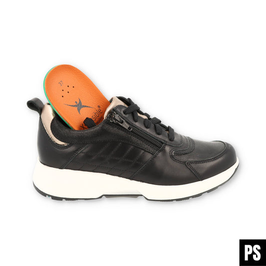 Xsensible Arona black gold Weite H Damenschuh Gesunder Rücken Schuh