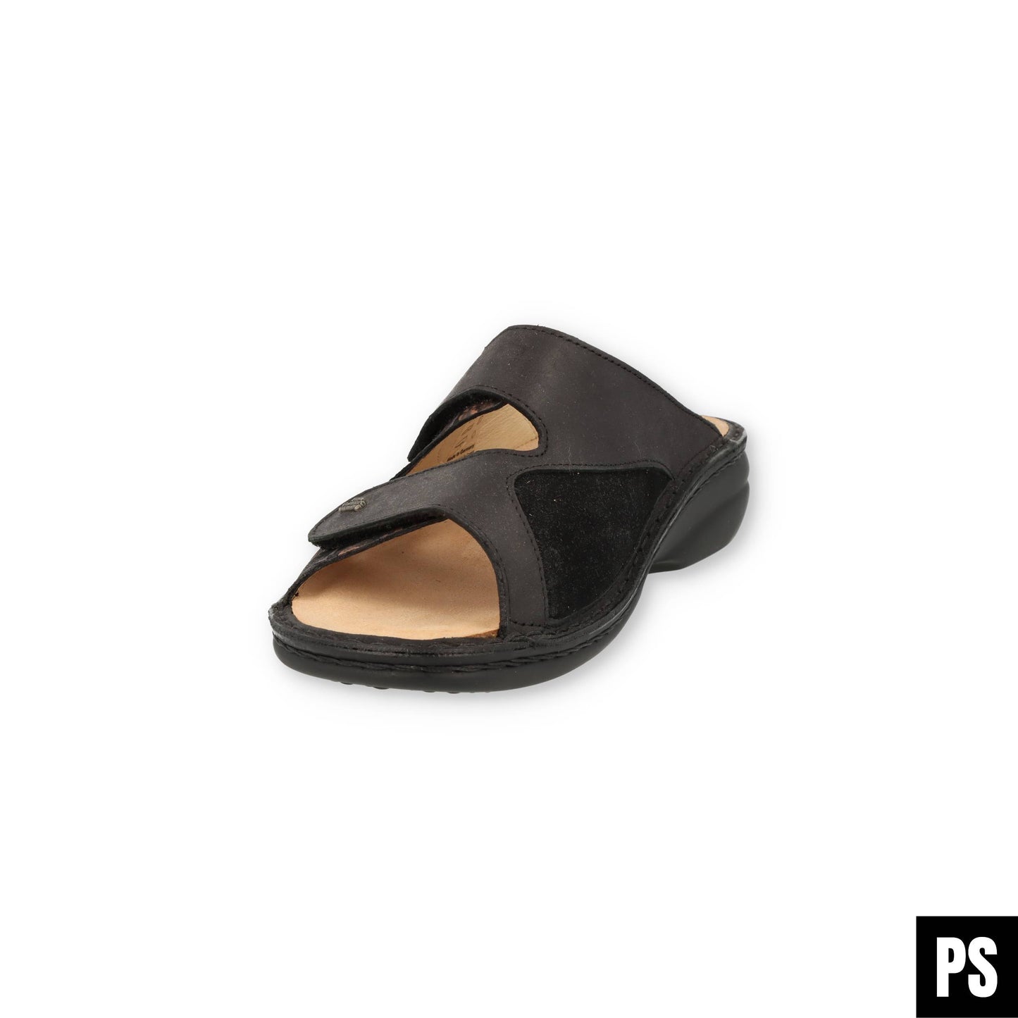 Finn Comfort Zeno Stretch Copper Schwarz Damen Pantolette Hausschuh