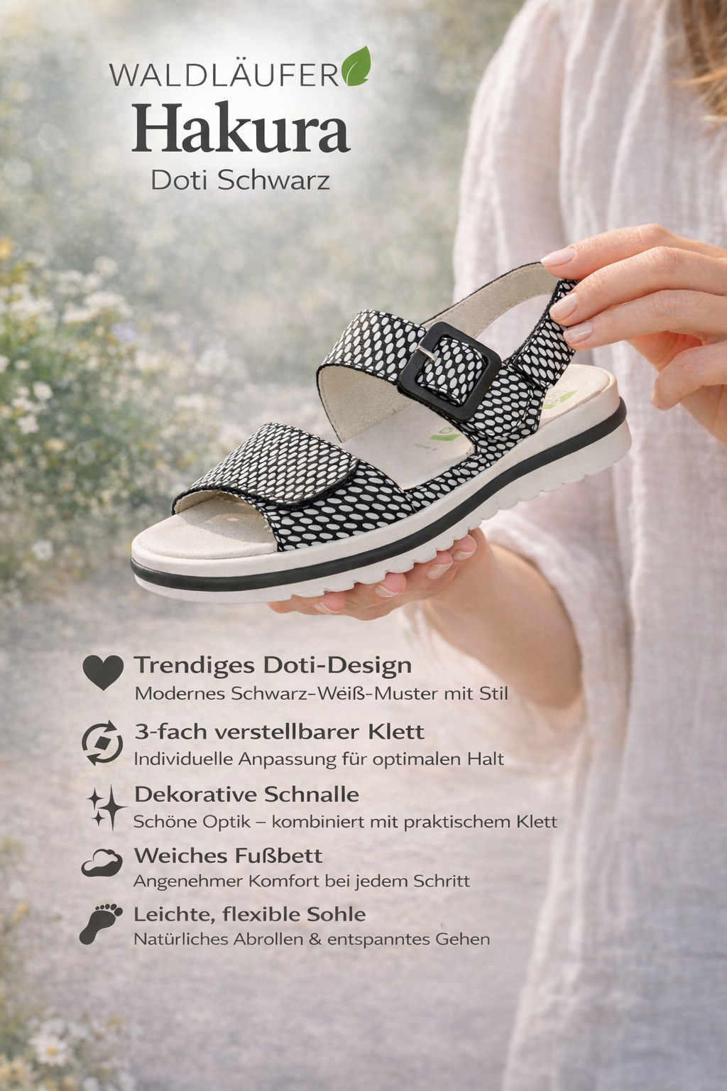 SANDALE MIT KLETT - Hakura