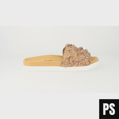 Haflinger Summer Slides Kreta Pantolette corkmulti Henna vegan