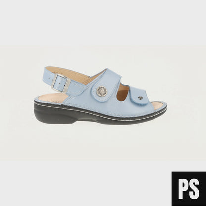 Finn Comfort Isera Stretchcamo Sky Damen Sandalette Hausschuh