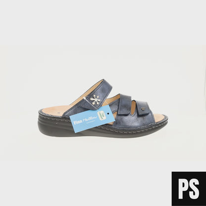 Finn Comfort Grenada Berna Jeans Damen Pantolette Hausschuh Wechselfußbett