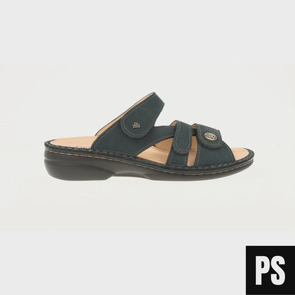 Finn Comfort Ventura-Soft Petrol Damen Pantolette Hausschuh